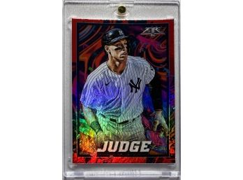 Aaron Judge 2022 Topps Fire Red Flame Foil Parallel