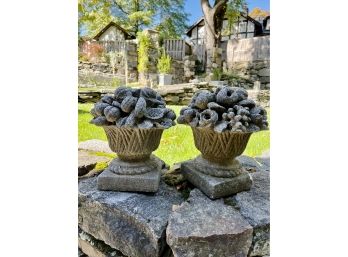 Pair Of Cast Concrete Neo-classical Flower Bowls