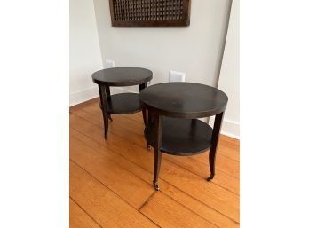 A Pair Of Round Hollywood Regency Style Occasional Tables