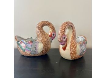 A Pair Chinese Export  Porcelain Ducks
