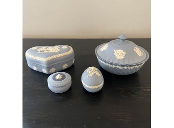A Collection Of Wedgwood Blue Jasper Ware