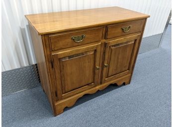 Ethan Allen Maple Server With 2 Drawers Over Double Doors