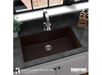 Karran Brown Quartz Under Mount Sink