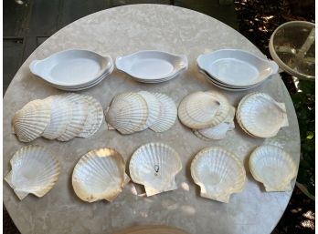 Seashell Appetizer Plates, With Au Gratin Dishes