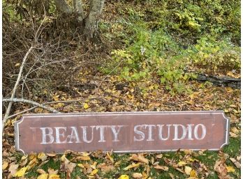 A Vintage Wooden Sign, Beauty Studio