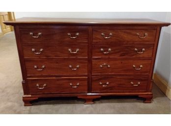 Antique Georgian Style Cherry Solid Wood Chest Of Eight Drawers/ Very Versatile Very Good Condition!