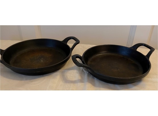TWO Round STAUB Cast Iron Bakers Made In France