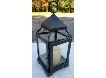 Metal Lantern With Candle 5' Square Base X 12'h