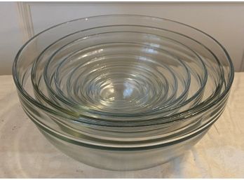 A Set Of TEN Glass Nesting Mixing Bowls