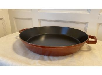 A STAUB Round Enameled Cast Iron Pan Made In France
