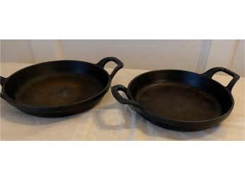 TWO Round STAUB Cast Iron Bakers Made In France