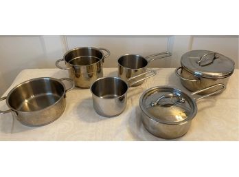 A Set Of 6 WMF Cromargan 18/10 Stainless Steel Pots