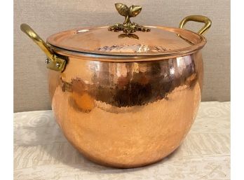 Ruffoni Historia Hammered Copper Stock Pot With Acorn Lid 13.25 Qt. - Made In Italy