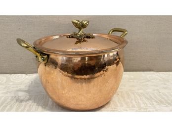 Ruffoni Historia Hammered Copper Pot With Acorn Lid 7.25 Qt. - Made In France