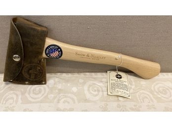 A SNOW & NEALLEY AXE With Leather Cover 14.5'long