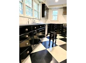 An L Shaped Kitchen Collection Of Cabinets-uppers/lowers, Honed Granite Counter, Sink