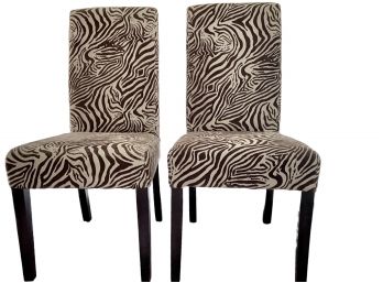Pair Of Zebra Print Chairs (A)