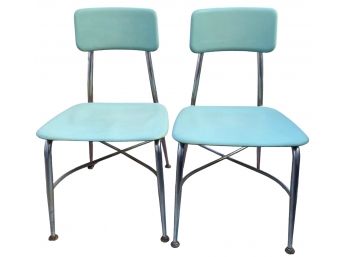 Pair Of MCM Heywood Wakefield 'Hey Woodite' Children's School Chairs 16.5' X  18.5' X  26.5'