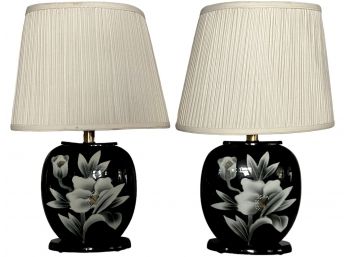 Pair Of Mid Century Quoizel Ceramic Table Lamps 23'
