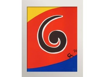 Vintage Alexander Calder Lithograph 'Sky Swirl' From The Flying Colors Collection 1974