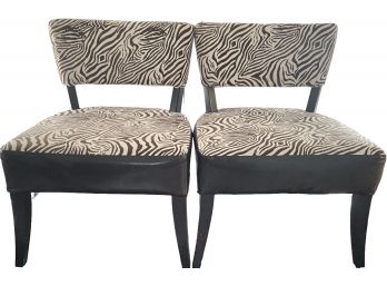 Pair Of Oversized Zebra Print Chairs (B)