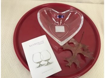 Marquis By Waterford Crystal Heart Shaped Shallow Dish - NEW In Box!