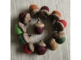 Like The Little Acorns In The Photos? Get Your Own 12pc Set Of Handcrafted Felted Acorns With Authentic Caps