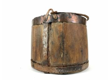 Primitive Copper Banded Top Well Bucket - Hand Wrought