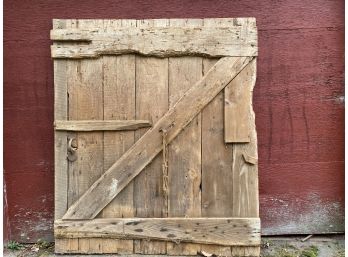 Antique 6x7ft Barn Door With Original Hardware And Wooden Latch  Lock
