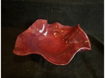 Red Glazed Pottery Dish