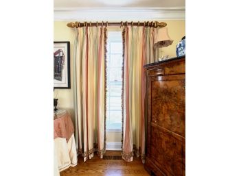 Custom Flannel Lined Curtain Panels & Rods - 6 Panels, 3 Rods