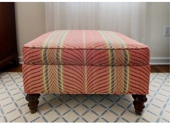 Upholstered Ottoman With Brass Feet