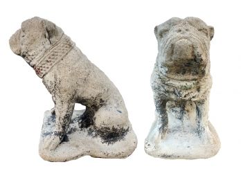 Antique Reconstituted Stone Bulldogs