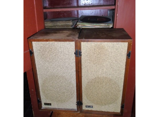 Vintage Pair Of KLH Model Six Speakers Plus Records
