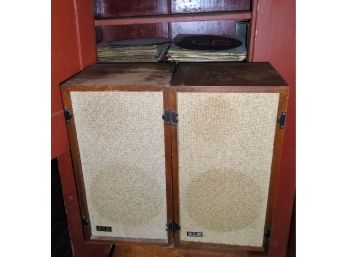 Vintage Pair Of KLH Model Six Speakers Plus Records