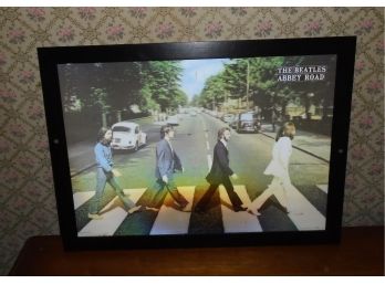 Large Vintage Lenticular 3D Beatles Abbey Road Framed Photo