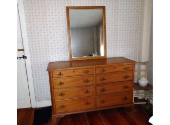 Eight Drawer Maple Dresser & Mirror