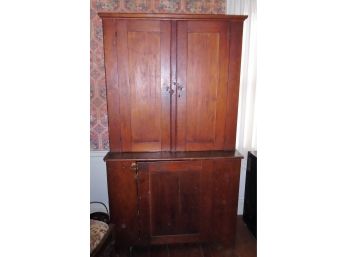 Antique 1800's Shaker Style Step Back Pine Hutch Cupboard