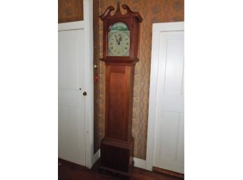 Tall Antique Grandfathers Clock With Wooden Gears