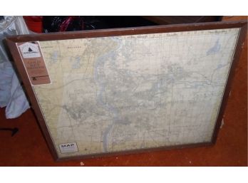 Large Framed R.L. Polk Map Of Springfield, MA