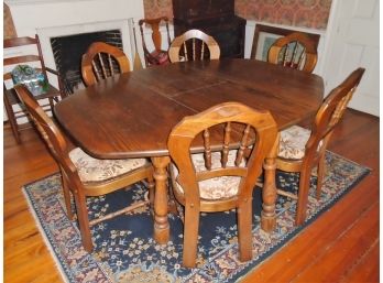 Solid Oak Dining Table & Chair Set