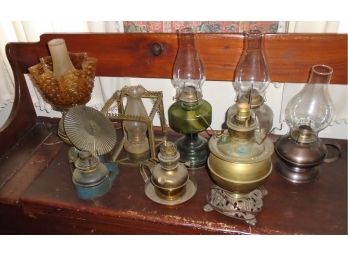Antique Lamp Lot With B&H Brass Lamp