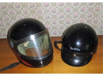 Pair Of Motorcycle Helmets