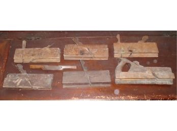 Six Antique Molding Planes And A Draw Shave