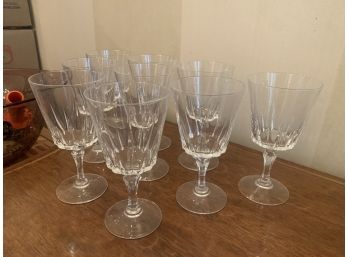 Eight Clear Glass Goblets