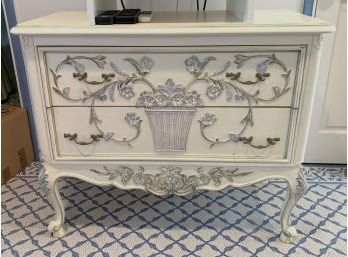 Contemorary Cream Painted Two Drawr Commode