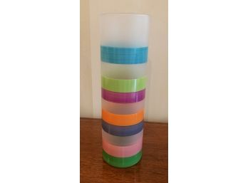 Tall Kosta Colorful Glass Vase