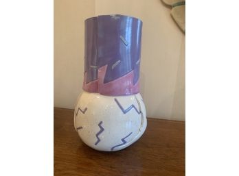 Ceramic Free Form Vase Signed Lemery, 1990