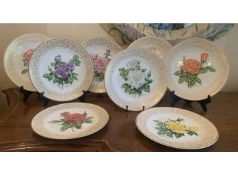 Eleven Edward Marshall Boehm Limited Edition Rose Collector's Plates