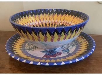Very Large Richard Fridiaux Serving Bowl & Underplate